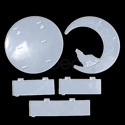 Moon Shape Floating Shelf DIY Silhouette Silicone Molds Kit DIY-G093-02C-1