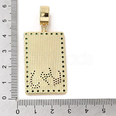 Brass Micro Pave Cubic Zirconia Pendants with Enamel KK-H458-04G-02-1