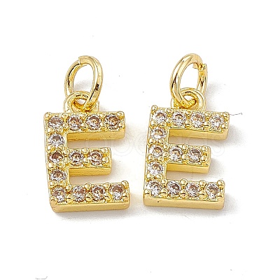 Real 18K Gold Plated Brass Micro Pave Clear Cubic Zirconia Charms KK-E068-VB452-E-1