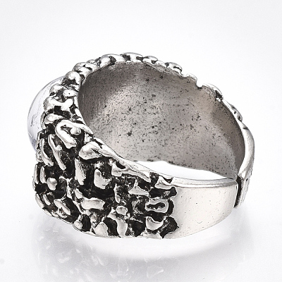 Alloy Glass Cuff Finger Rings RJEW-T006-01A-1