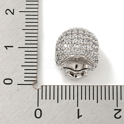 Brass Micro Pave Clear Cubic Zirconia Beads ZIRC-P119-14P-01-1