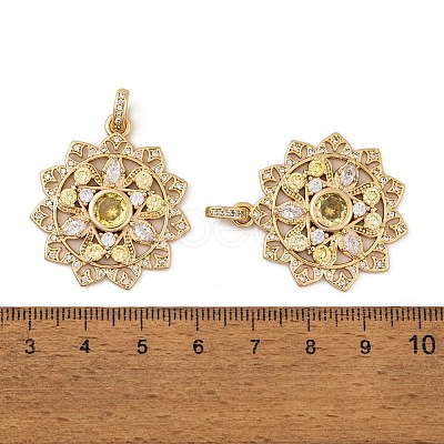 Brass Micro Pave Cubic Zirconia Pendants KK-E108-30G-1