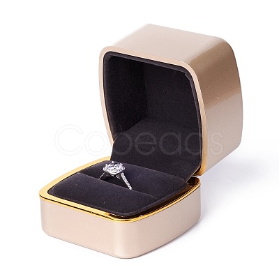 Square Plastic Jewelry Ring Boxes OBOX-F005-01C-1