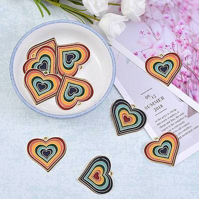 20Pcs 2 Colors Alloy Enamel Pendants ENAM-SZ0002-36-1