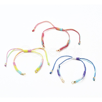 Adjustable Segment Dyed Polyester Bracelet Making AJEW-JB00793-1