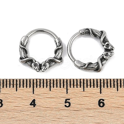 Snake 316 Surgical Stainless Steel Hoop Earrings EJEW-G416-20AS-1