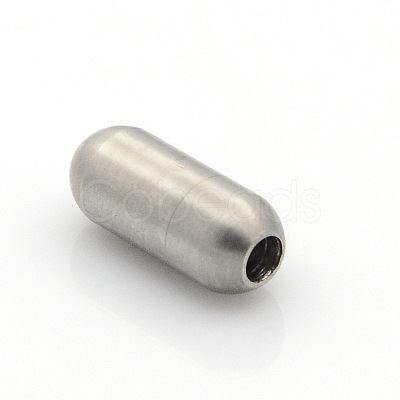 Tarnish Resistant 304 Stainless Steel Matte Surface Magnetic Clasps with Glue-in Ends STAS-O042-A-24-1