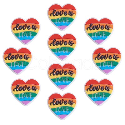 10Pcs Multi-color Love Silicone Beads JX655A-1