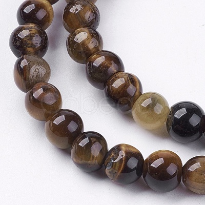 Natural Tiger Eye Round Bead Strands X-G-R200-6mm-1