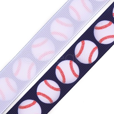 Baseball Pattern Heat Transfer Polyester Ribbons OCOR-WH0066-65B-1