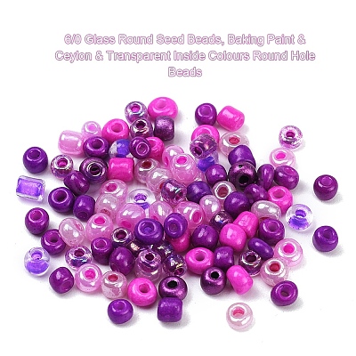 8 Style 6/0 Glass Round Seed Beads SEED-YW0001-39C-1