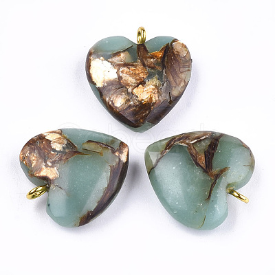 Assembled Bronzite and Aqua Terra Jasper Pendants G-T111-04B-1