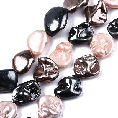 Electroplated Natural Freshwater Shell Beads Strands SHEL-R113-01A-1