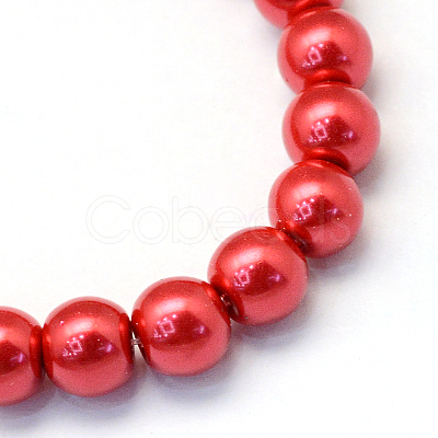 Baking Painted Pearlized Glass Pearl Round Bead Strands X-HY-Q003-6mm-74-1