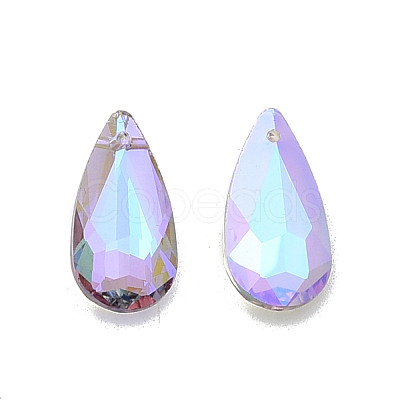 Electroplate Faceted Glass Pendants EGLA-N006-053-1