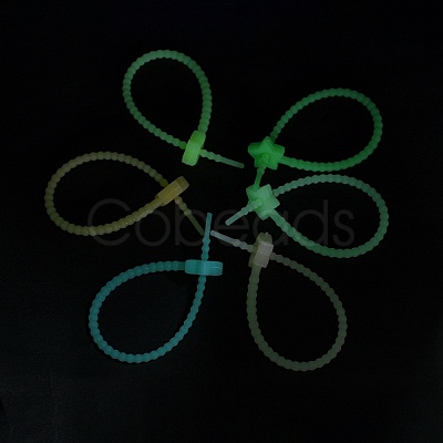 Luminous Silicone Cable Zip Ties AJEW-P104-01D-1