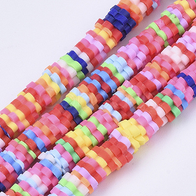 Handmade Polymer Clay Beads Strands X-CLAY-R086-02-1