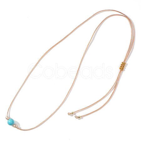 Stylish and Versatile Design Synthetic Turquoise Adjustable Beaded Necklaces for Women BE8921-1