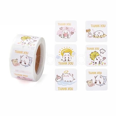 Adhesive Thank You Stickers Roll DIY-M035-03F-1