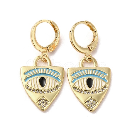 Horse Eye Real 18K Gold Plated Brass Dangle Leverback Earrings EJEW-Q797-24G-03-1