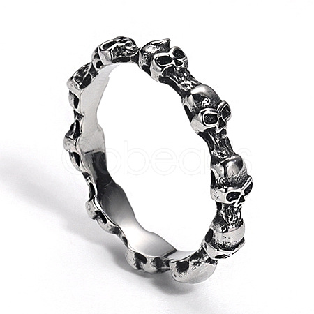 Skull Titanium Steel Rings for Men PW-WG56FBD-02-1