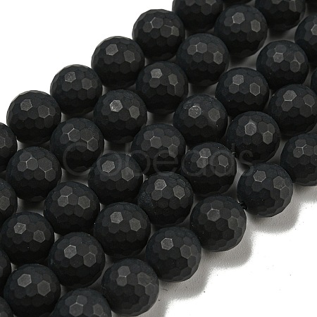 Natural Black Agate Beads Strands X-G-D710-8mm-06-1