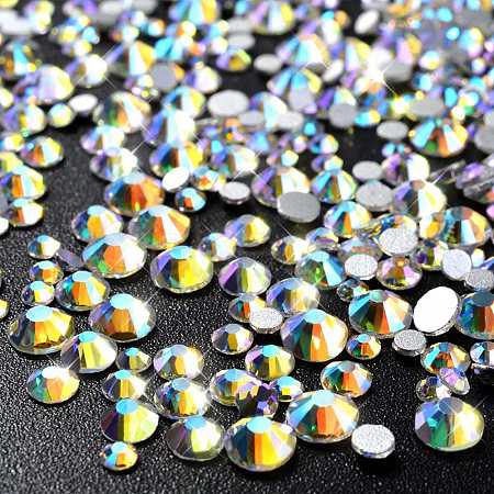 Glass AB Colour Flat Back Rhinestone Nail Art Decoration Accessories MRMJ-P002-12-A-1