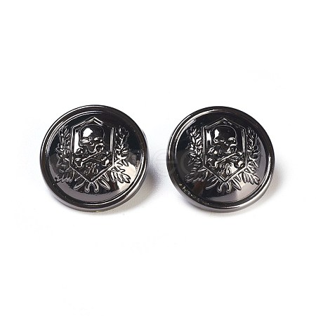 1-Hole Zinc Alloy Shank Buttons X-BUTT-WH0007-01C-1