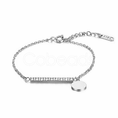 Stylish Stainless Steel Round Tag Chain Bracelet for Women Daily Wear UL1413-2-1