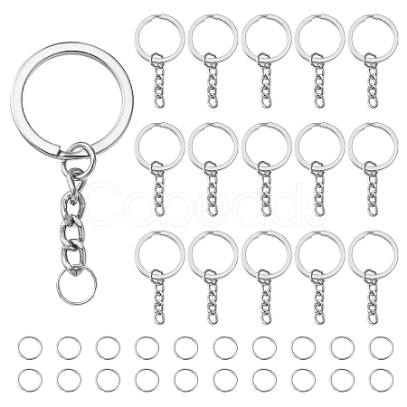 50Pcs Iron Split Key Rings IFIN-YW0003-43-1