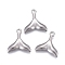 Non-Tarnish 304 Stainless Steel Charms, Laser Cut, Fishtail, Stainless Steel Color, 11x11x1.5mm, Hole: 1mm