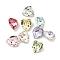 Glass Rhinestone Cabochons, Flat Back & Back Plated, Faceted, Heart, Mixed Color, 5.5x5x3.5mm