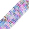 Frosted Transparent Glass Beads Strands, Rondelle, Colorful, 8x5mm, Hole: 1mm, about 75pcs/strand, 14.96''(38cm)