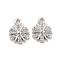 Brass Micro Pave Clear Cubic Zirconia Charms, Snowflake, Platinum, 11.5x8.5x2mm, Hole: 2.5mm