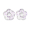 Transparent Printed Acrylic Beads, Flower, Dark Orchid, 26x27x5mm, Hole: 1.6mm