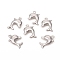 Non-Tarnish 304 Stainless Steel Charms, Dolphin, Stainless Steel Color, 14.5x10.5x3.5mm, Hole: 1mm