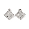 Non-Tarnish 304 Stainless Steel Stud Earrings for Women, Rhombus, 24x24mm