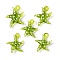 Handmade Lampwork Pendants, Bumpy, Starfish, Yellow Green, 28~34x27~30x7~8.5mm, Hole: 2~2.5mm