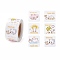 Adhesive Thank You Stickers Roll, Square Paper Gift Picture Stickers, Word, 3.3x5.9cm