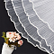 Polyester Flower Bouquet Wrapping Mesh Paper, with ABS Plastic Imitation Pearl Edge, for Valentine's Day, Wedding, Birthday Decoration, White, 28cm