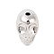 UV Plating Acrylic Beads, Skull, White, 18x13x17mm, Hole: 2.8mm