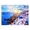 Santorini Scenery DIY Diamond Painting Kit, Including Resin Rhinestones Bag, Diamond Sticky Pen, Tray Plate and Glue Clay, Building, 400x300mm