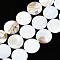 Natural Freshwater Shell Beads Strands, Flat Round, Seashell Color, 25x25x3mm, Hole: 1mm, about 16pcs/strand, 15.20~15.55 inch(38.6~39.5cm)