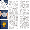 4 Sheets 11.6x8.2 Inch Stick and Stitch Embroidery Patterns, Non-woven Fabrics Water Soluble Embroidery Stabilizers, Mixed Shapes, 297x210mmm