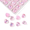 Pointed Back Glass Rhinestone Cabochons, Imitation Tourmaline, Faceted, Heart, Pink, 8x8x5mm