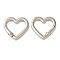 Alloy Spring Gate Rings, Heart, Platinum, 25x26x4mm