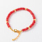 Simple Design Natural Carnelian Beaded Bracelets for Women, 