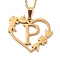 PVD Vacuum Plating 201 Stainless Steel Pendant Necklaces, Letter P, 12.28 inch(31.2cm)