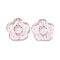 Transparent Printed Acrylic Beads, Flower, Hot Pink, 26x27x5mm, Hole: 1.6mm