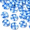 Resin Buttons, 4-Hole, Flat Round with Tartan Pattern, Dodger Blue, 13x2.5mm, Hole: 1.6mm, about 1000pcs/bag